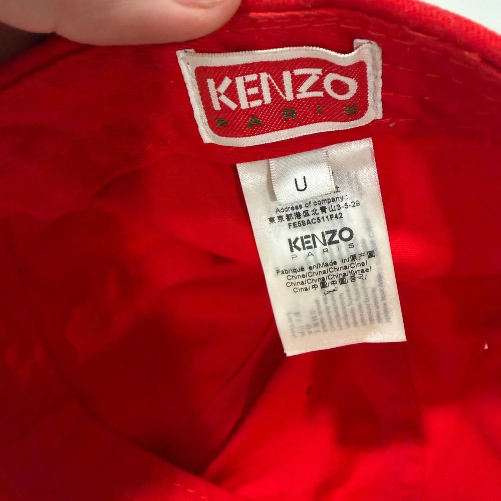 Kenzo Paris Red Cotton Embroidered Baseball Cap Hat FE58AC511F42